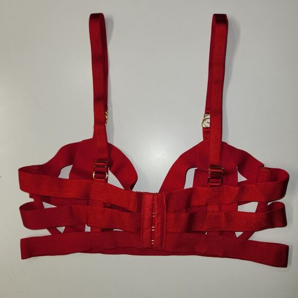 Victoria’s Secret Very Sexy Red Strappy Open Cup Balconet Bra 36C - Picture 6 of 10